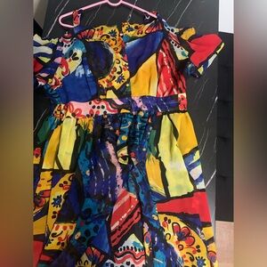 Multicolored high,low sheer blouse